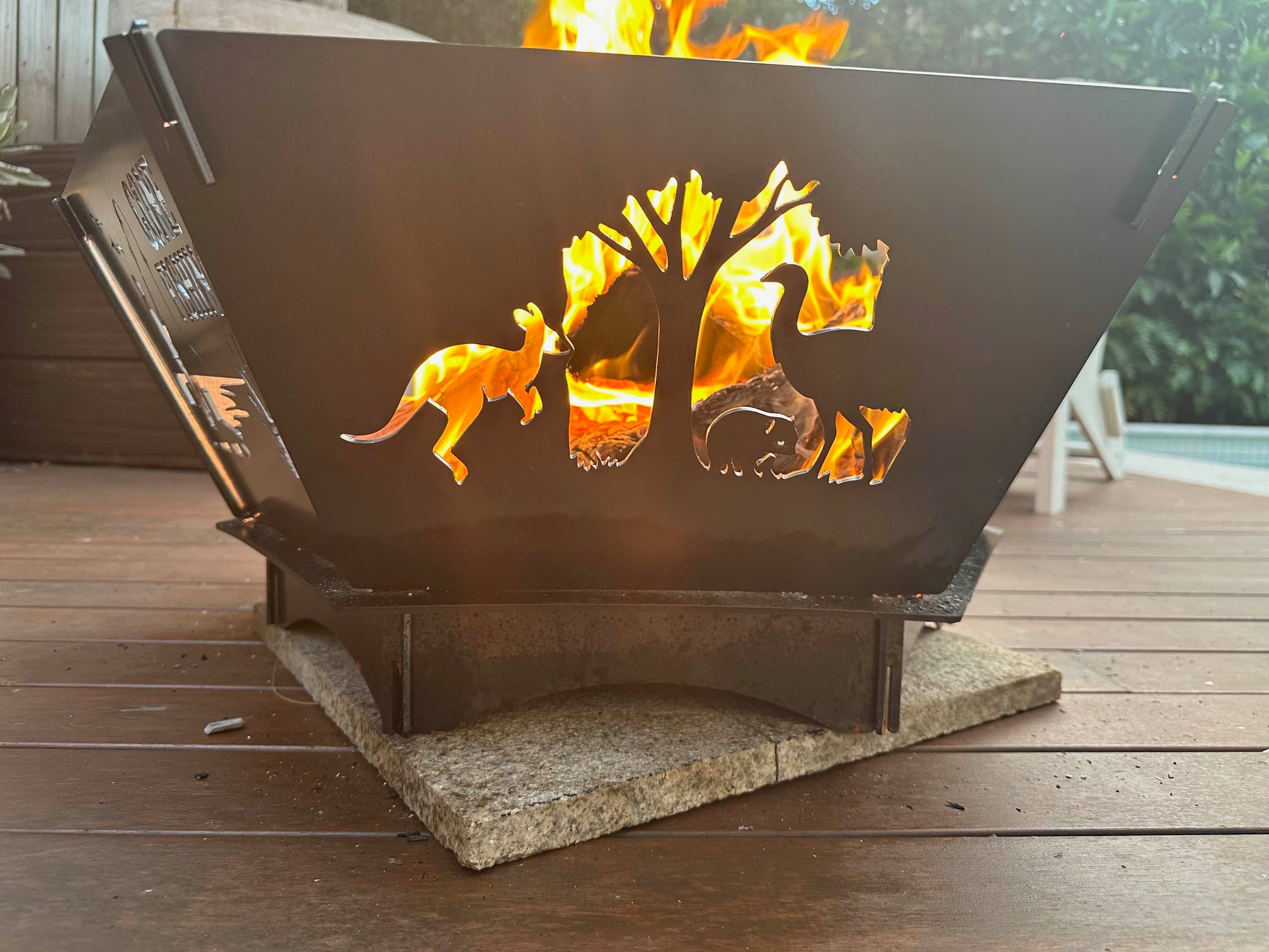 Fire Pit - Australiana 3mm Corten Steel flat pack  – Australian Made