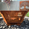 Fire Pit - Gone Fishing 3mm Corten Steel flat pack – Australian Made