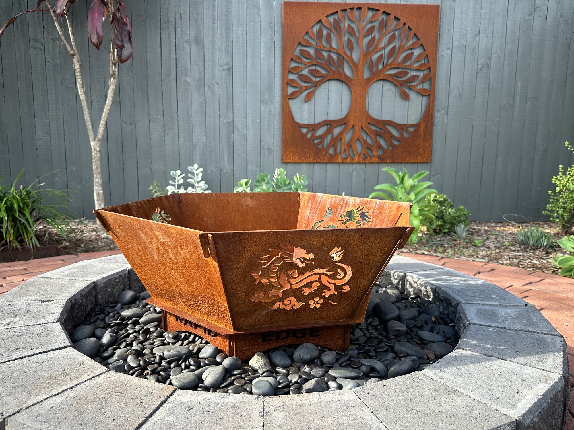 Fire Pit - Dragon 3mm Corten Steel flat pack – Australian Made
