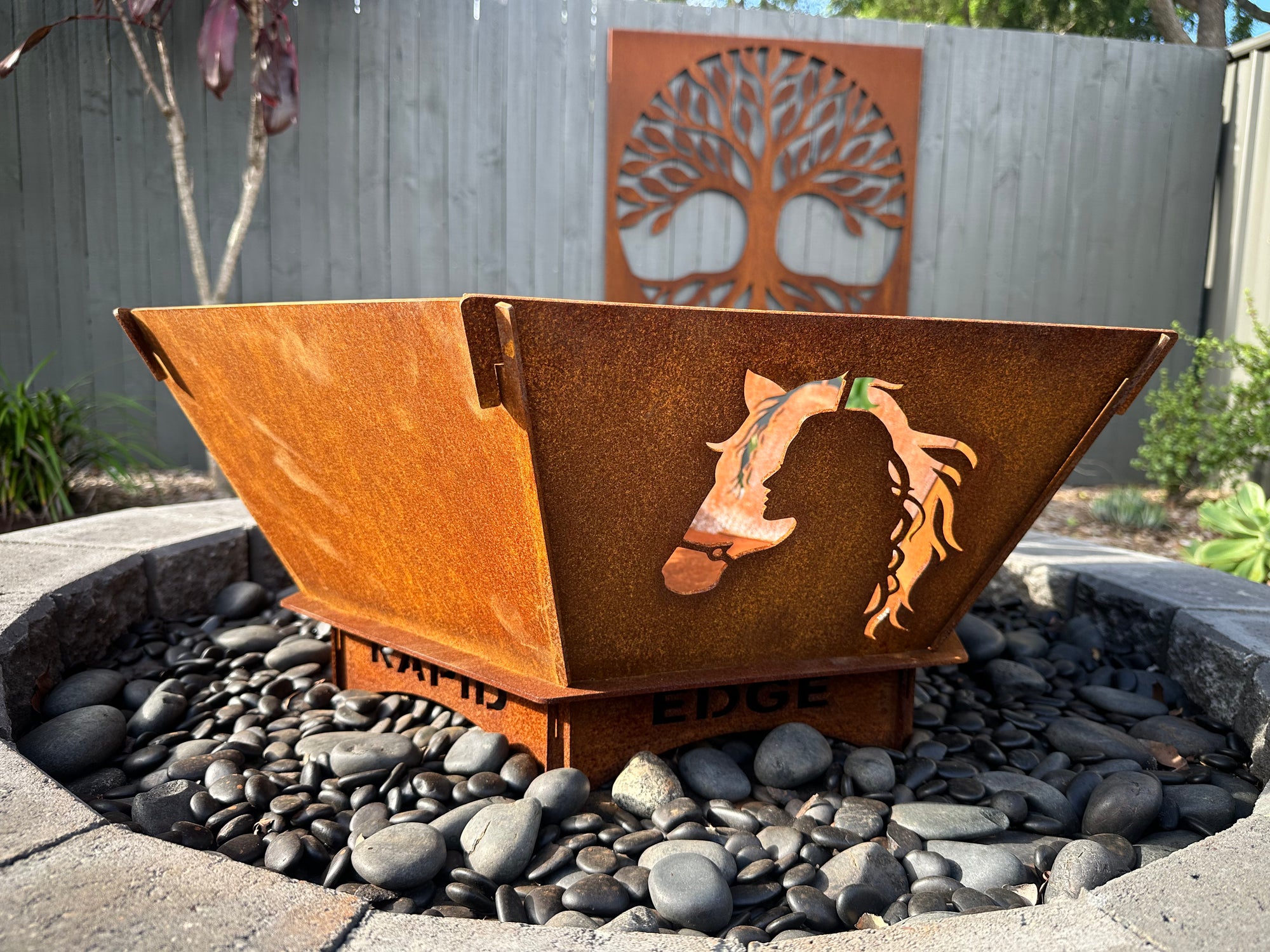 Fire Pit - Horse and Soul 3mm Corten Steel flat pack  – Australian Made