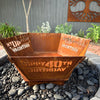 Fire Pit - Happy Birthday & Custom Age 3mm Corten Steel flat pack  – Australian Made