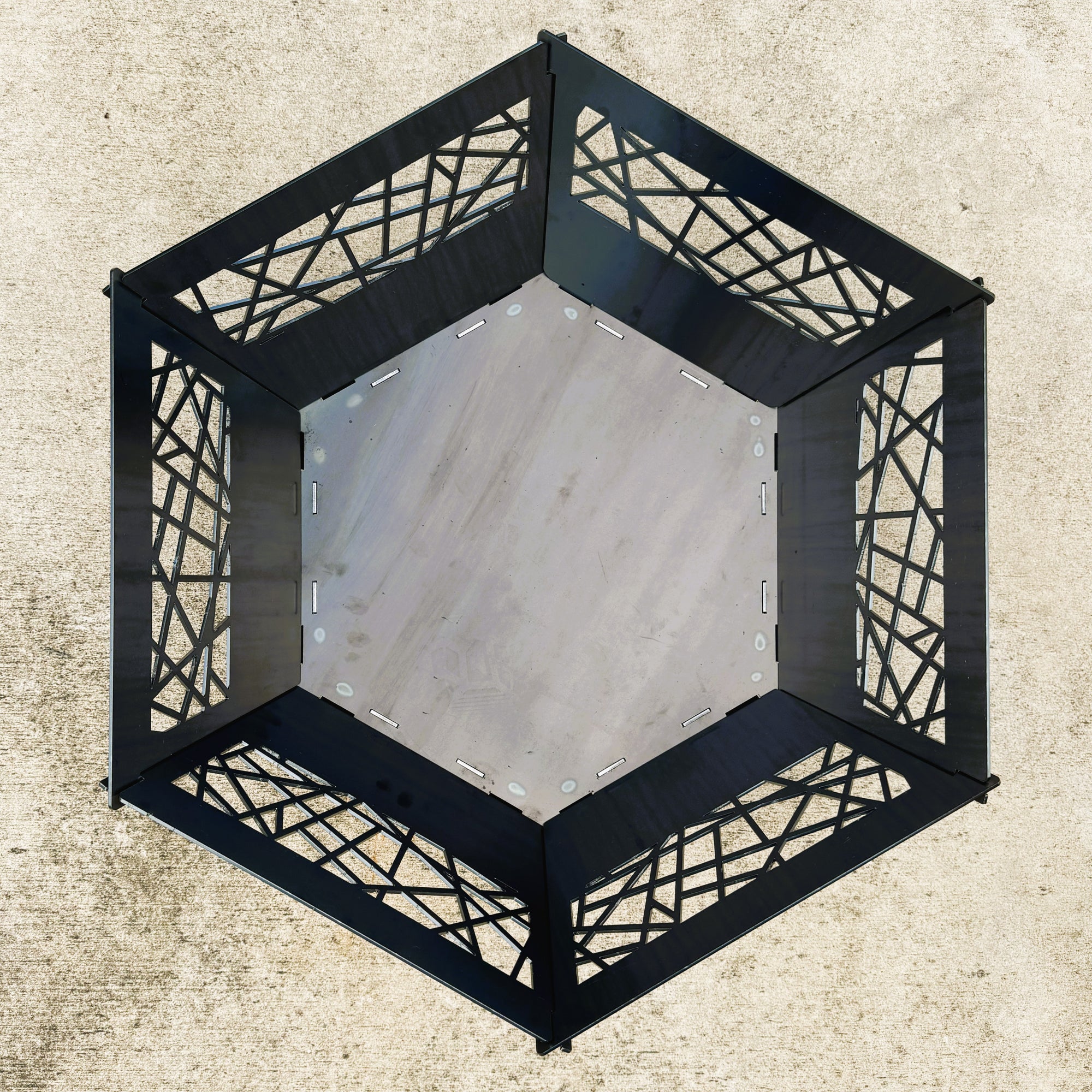 Fire Pit - Geometric 3mm Corten Steel flat pack  – Australian Made