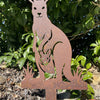 Kangaroo & Joey Garden Stake – Australian Made Corten Steel