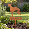 Custom Corten Steel Italian Greyhound Garden Stake - Personalized Name Plaque