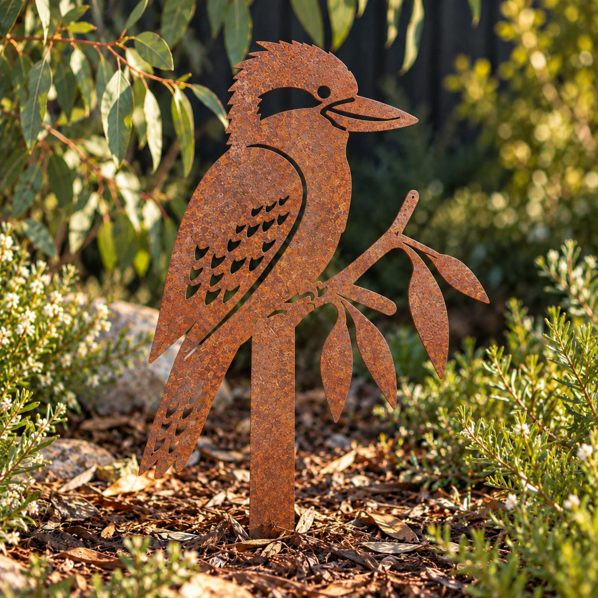 Kookaburra Garden Stake – Australian Made Corten Steel
