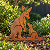 Small Kangaroo & Joey Garden Stake – Australian Made Corten Steel