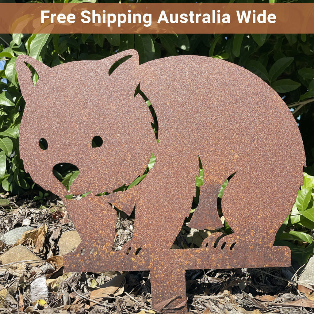 Wombat Garden Stake – Australian Made Corten Steel