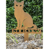 Custom Corten Steel Cat Garden Stake - Personalized Name Plaque