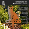 Custom Corten Steel Cat Garden Stake - Personalized Name Plaque