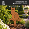 Custom Corten Steel Cat Garden Stake - Personalized Name Plaque