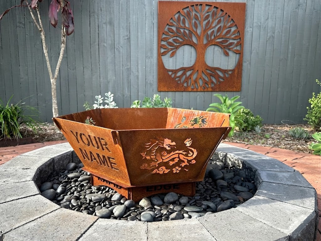 Fire Pit - Dragon 3mm Corten Steel flat pack – Australian Made