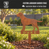 Custom Corten Steel Labrador Garden Stake - Personalized Name Plaque