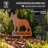 Custom Corten Steel French Bulldog Garden Stake - Personalized Name Plaque