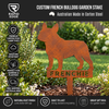 Custom Corten Steel French Bulldog Garden Stake - Personalized Name Plaque
