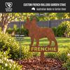 Custom Corten Steel French Bulldog Garden Stake - Personalized Name Plaque