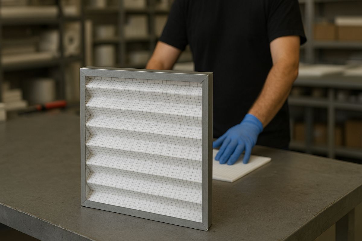 V-Form Filter – Galvanised Steel Frame | G4 & F5 Media Grades