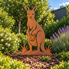 Giant Kangaroo & Joey Garden Stake – Heavy Duty 3mm Corten Steel