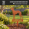 Custom Corten Steel Italian Greyhound Garden Stake - Personalized Name Plaque