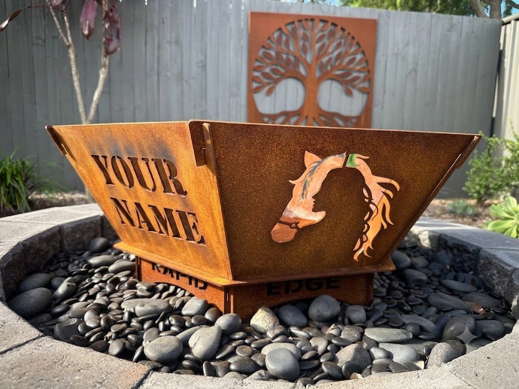Fire Pit - Horse and Soul 3mm Corten Steel flat pack  – Australian Made