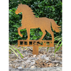 Custom Corten Steel Horse Garden Stake - Personalized Name Plaque