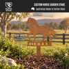 Custom Corten Steel Horse Garden Stake - Personalized Name Plaque
